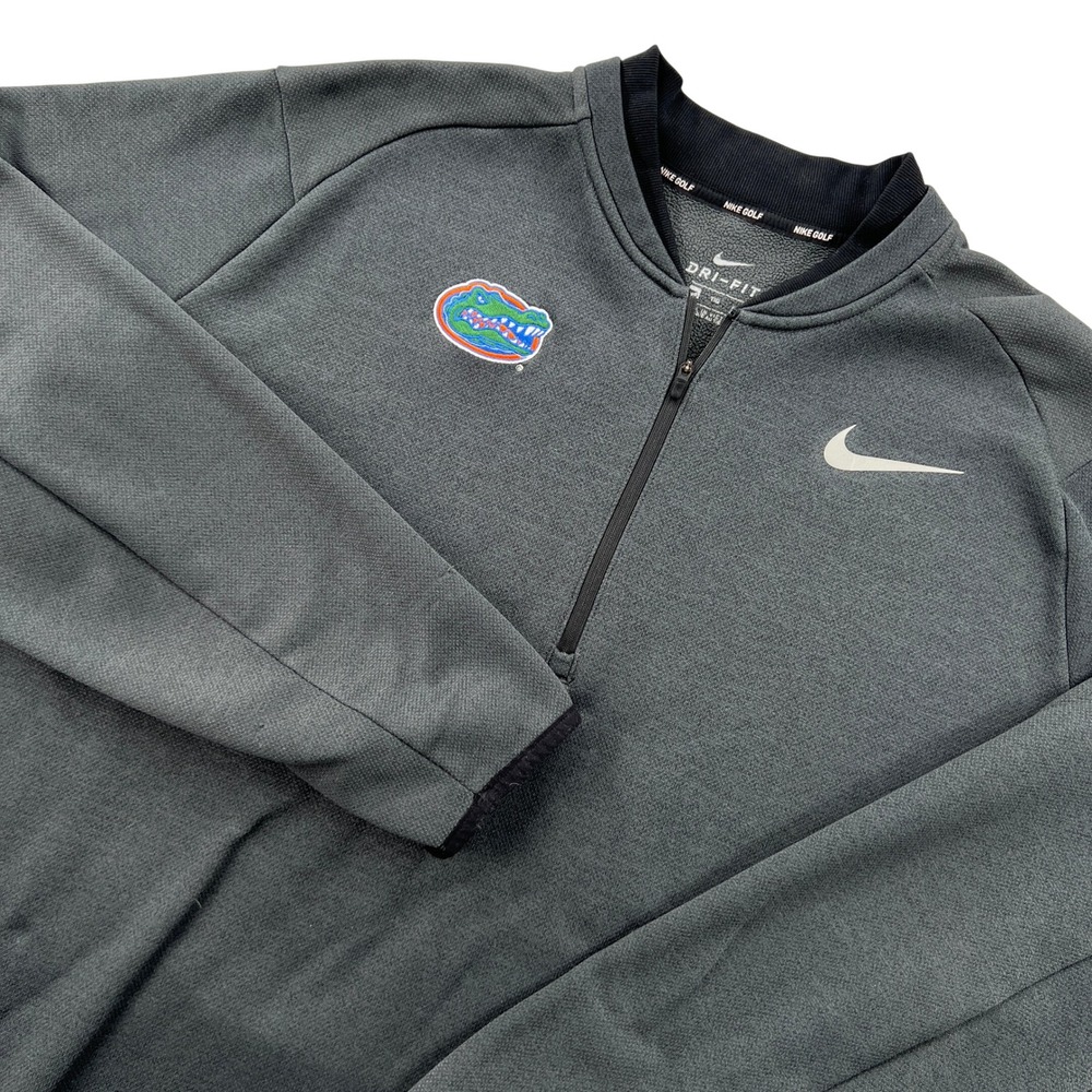Nike Golf Florida Gators 1/4 Zip Pullover Men XXL Gray Dri Fit Blade Collar